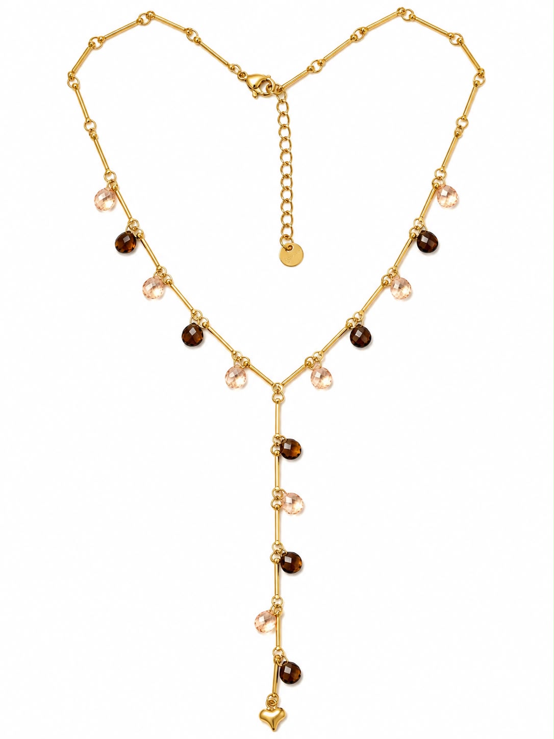 Collana Cristallina Brown in acciaio