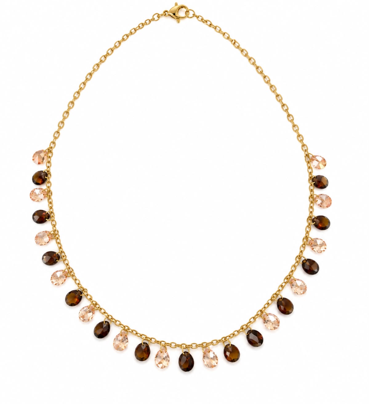 Collana Cristallina Brown in acciaio