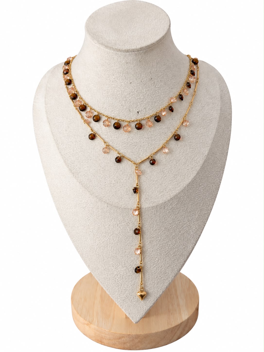 Collana Cristallina Brown in acciaio