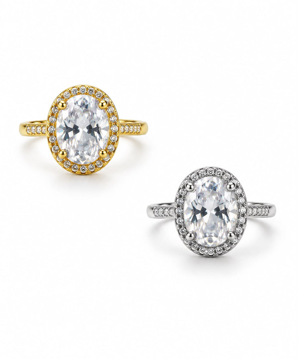 Anello Georgina in acciaio inossidabile e zirconi