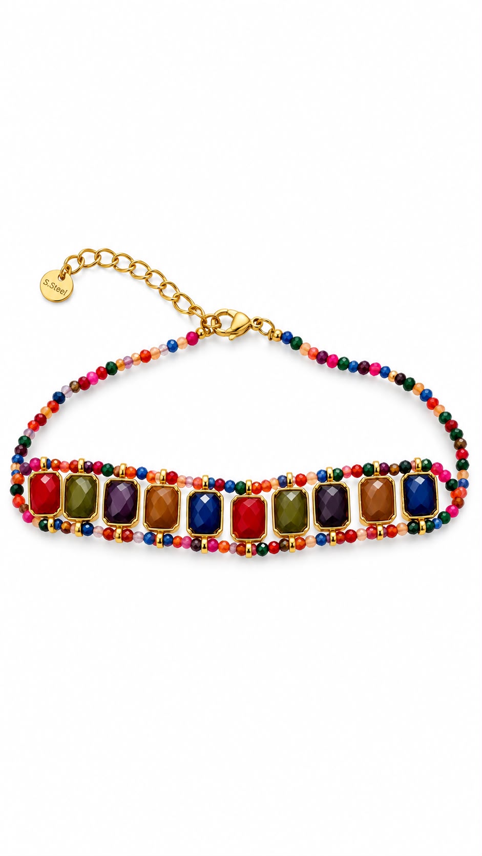 Collana Choker Clarissa in acciaio 316L e pietre