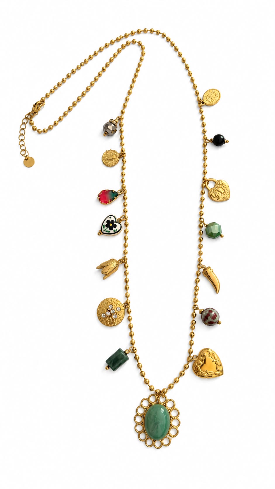 Collana Isadora in acciaio con charm lunga 40cm chiusa più 5cm di allungo