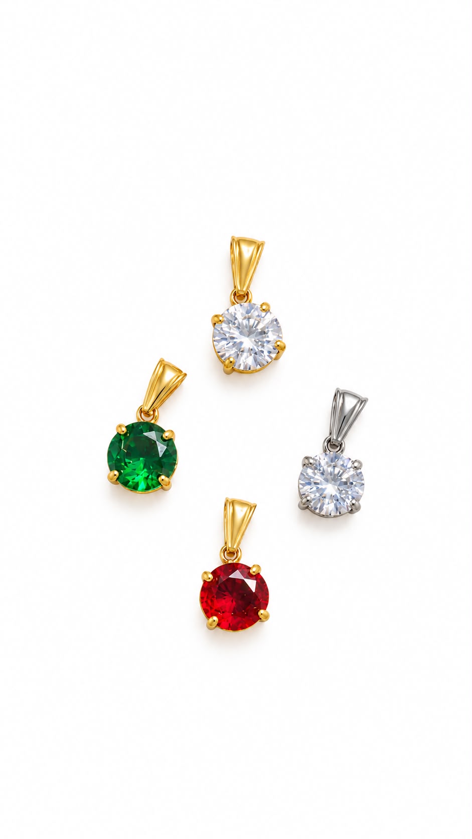 Charm Zircone Punto Luce in acciaio
