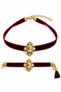 Set Cameo Choker e bracciale in velluto acciaio 316L