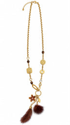 Collana Vivianne in acciaio 316L e eco-fur