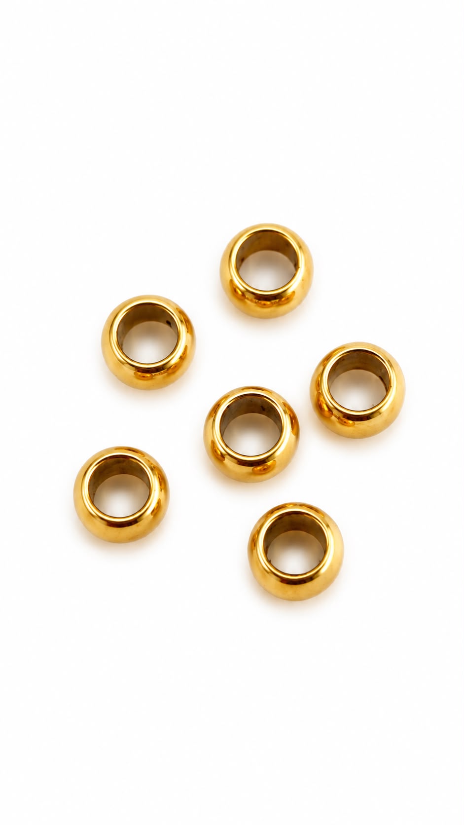 Charm Distanziatori per collana calamita set di 6 pepite in acciaio