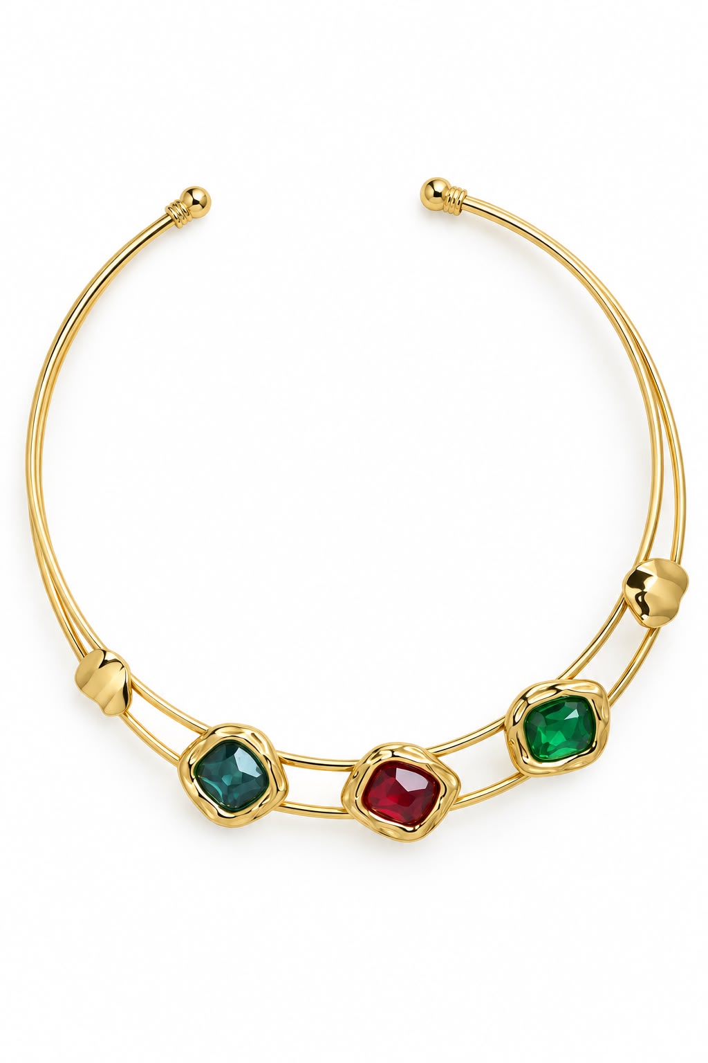 Collana Girocollo Rigido Malika in acciaio e zirconi