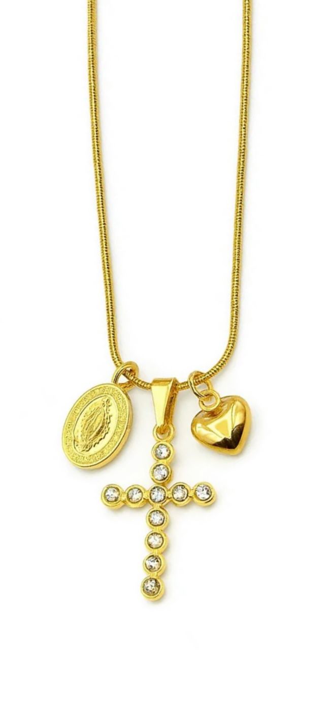 Collana Croce Charm in acciaio
