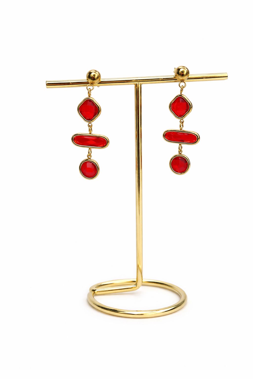 Orecchino Gemma in acciaio con pietra in cristallo