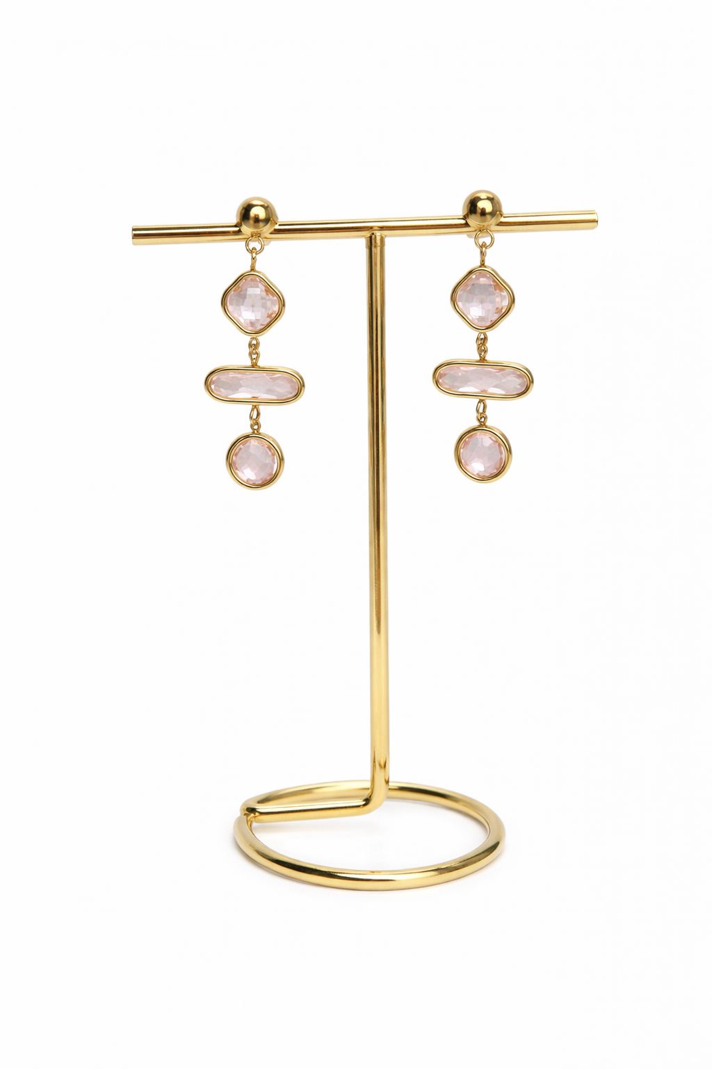 Orecchino Gemma in acciaio con pietra in cristallo