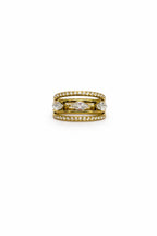 Anello Shine in acciaio e zirconi