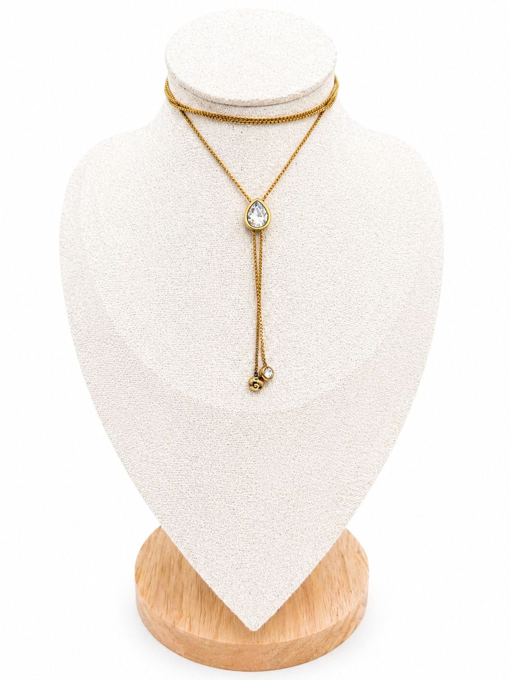 Collana Goccia Saliscendi in acciaio 90cm