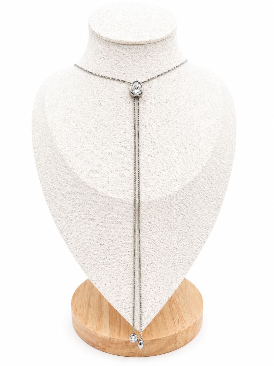 Collana Goccia Saliscendi in acciaio 90cm