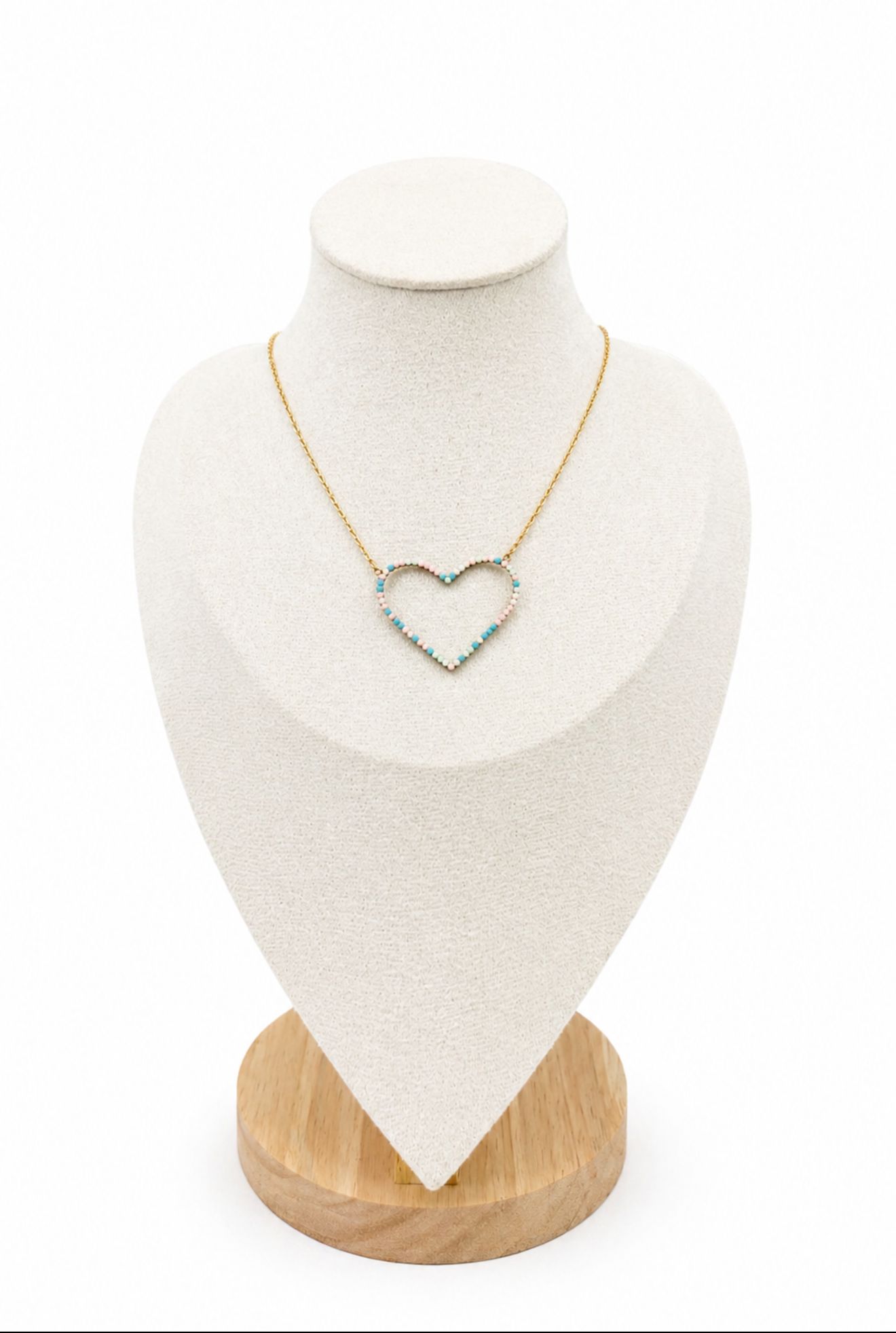 Collana Corallina Cuore in acciaio