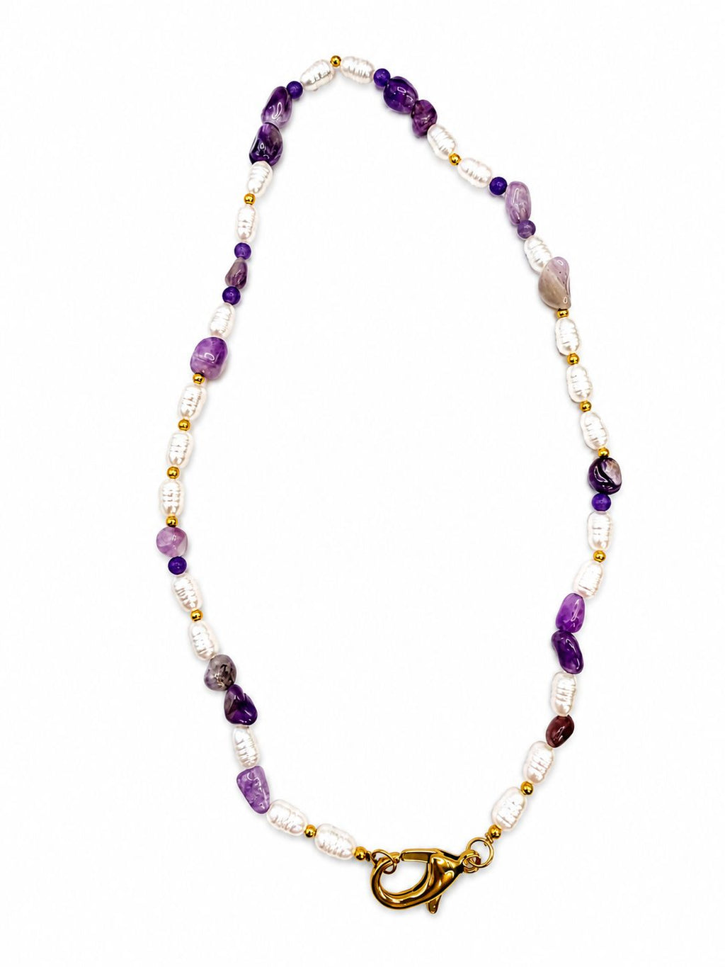 Collana Perlina con moschettone apribile in acciaio