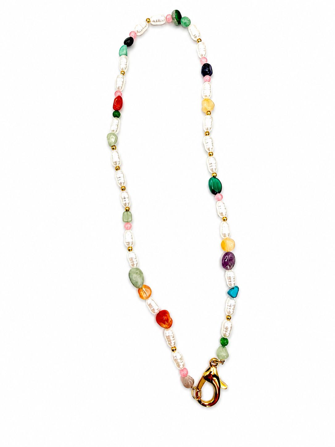 Collana Perlina con moschettone apribile in acciaio