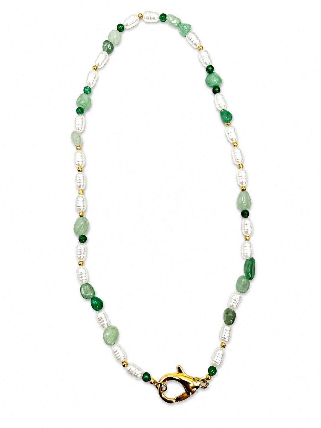Collana Perlina con moschettone apribile in acciaio