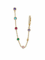 Monorecchino Punto Luce in acciaio e strass multicolor