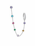 Monorecchino Punto Luce in acciaio e strass multicolor