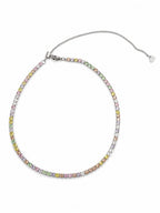 Collana Lucciola Tennis Choker in acciaio e zirconi