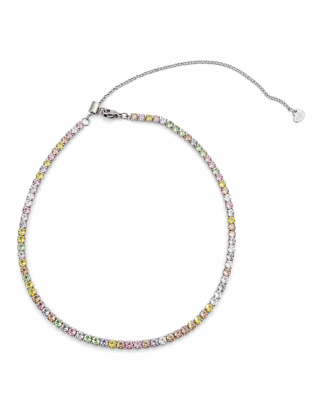 Collana Lucciola Tennis Choker in acciaio e zirconi