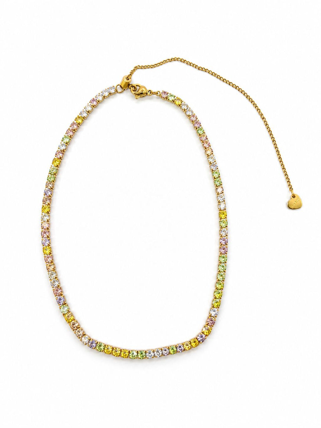 Collana Lucciola Tennis Choker in acciaio e zirconi