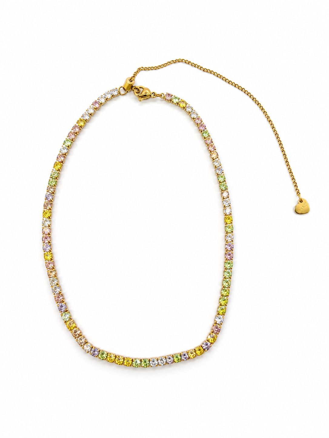 Collana Lucciola Tennis Choker in acciaio e zirconi