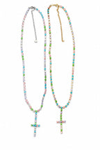 Collana Rosario Zirconi color in acciaio