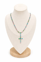 Collana Rosario Zirconi color in acciaio