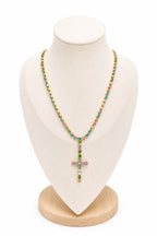 Collana Rosario Zirconi color in acciaio
