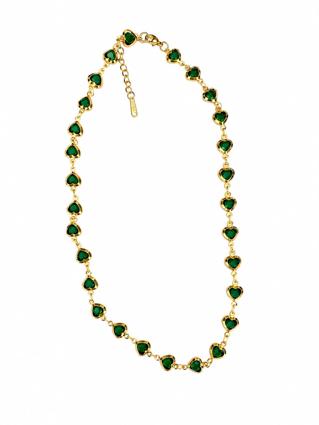 Collana Amorina Cuori Colorati Acciaio Dorata Gold