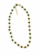 Collana Amorina Cuori Colorati Acciaio Dorata Gold