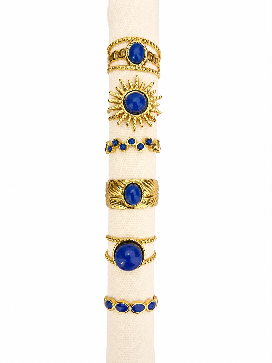 Anello Prestige Gold set di 6 anelli in acciaio