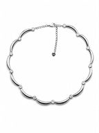 Collana Girocollo Aria in acciaio e zirconi semirigido