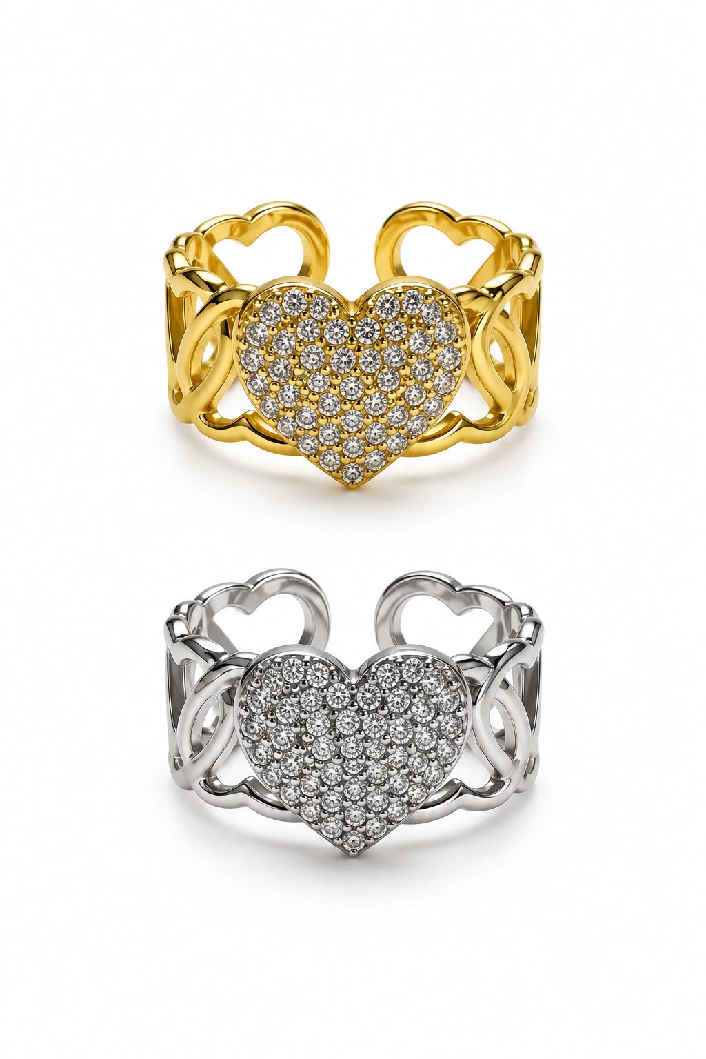 Anello Infinity Love in acciaio e zirconi