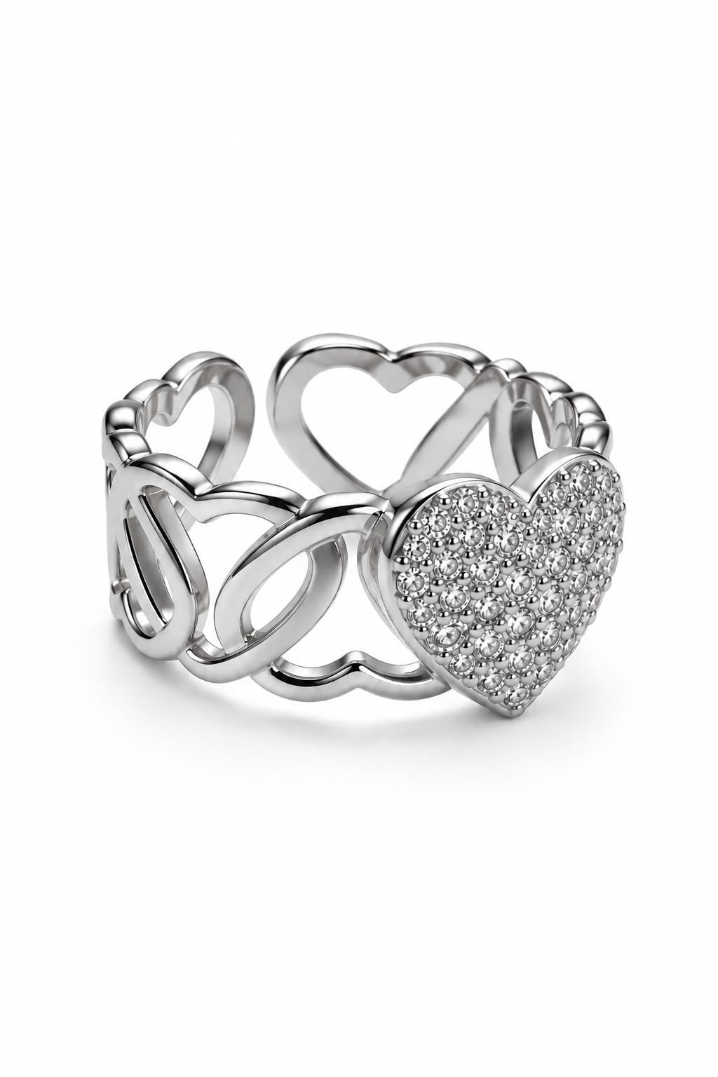 Anello Infinity Love in acciaio e zirconi