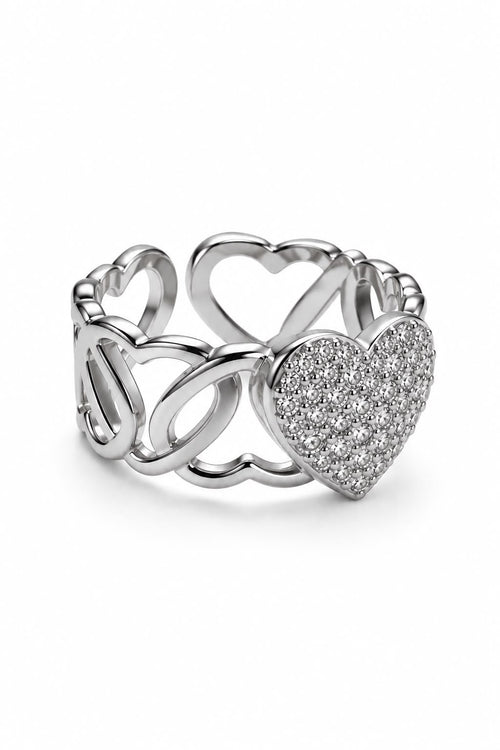 Anello Infinity Love in acciaio e zirconi
