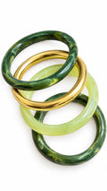 Set bracciali Medea variante verde in resina e acciaio