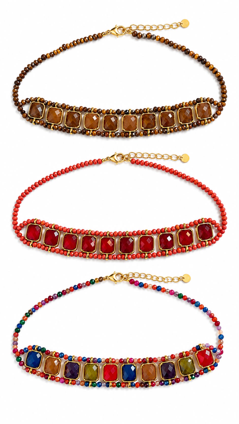 Collana Choker Clarissa in acciaio 316L e pietre