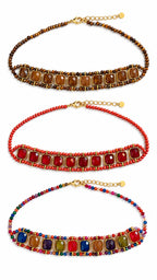 Collana Choker Clarissa in acciaio 316L e pietre