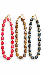 Collana Malika in resina e acciaio